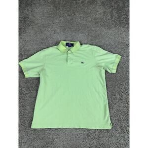 Vineyard Vines Shirt Mens Medium Green Blue Whale Cotton Shep & Ian Polo READ